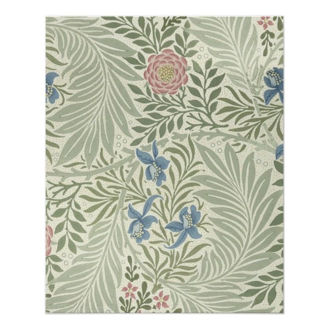 Pôster Papel de Parede Floral Larkspur de William Morris (Frente)