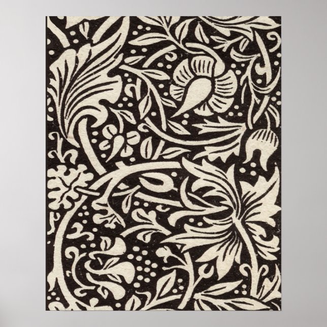 Poster Papel de parede floral Narciso William Morris (Frente)