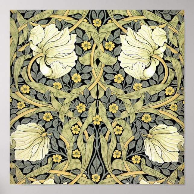 Pôster Papel de Parede Floral Pimpinela de William Morris (Frente)