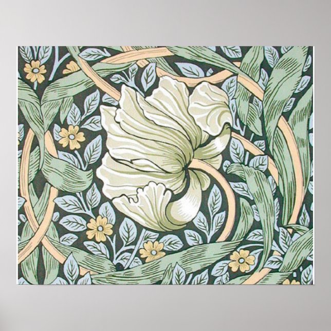 Poster Papel de Parede Floral Pimpinela de William Morris (Frente)