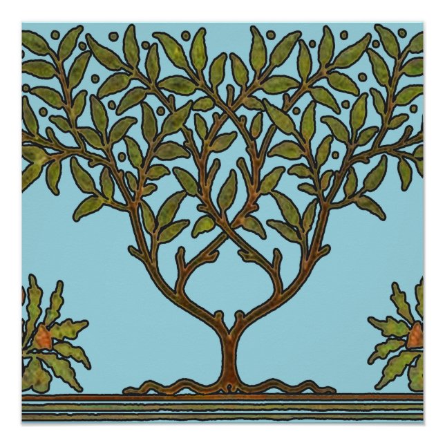 Pôster Papel de Parede Friso Floral de William Morris (Frente)