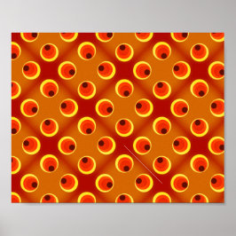 Poster papel de parede retrô laranja 1970