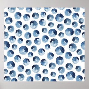 Poster Papel de parede sem costura com aquarela desenhada