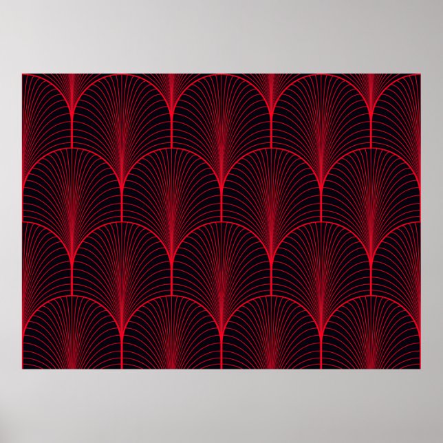 Poster Papel de parede sem costura, vermelho e preto (Frente)