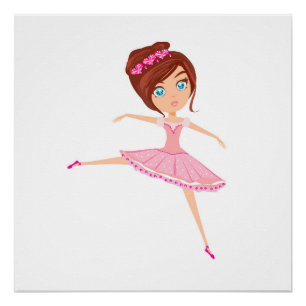Pôster Papel de poster bonito da bailarina (Semi-Brilho)