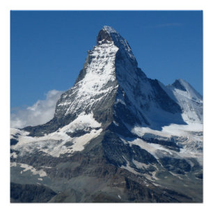 Pôster Papel de poster suíço dos cumes de Matterhorn
