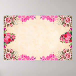 Poster Papel floral floral para flores