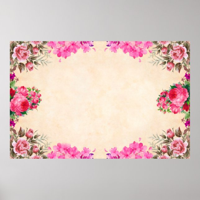 Poster Papel floral floral para flores (Frente)