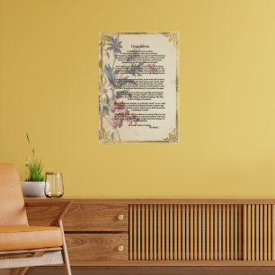 Poster Papel Floral Vintage Desiderata por Max Ehrman