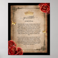 Papel Pergaminho Real Preto Dourado Rosa Vermelho 