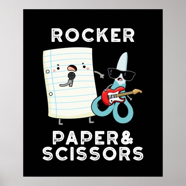 Poster Papel Rocker E Tesoura Jogo Engraçado Jogar Escuro (Frente)