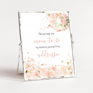Poster Papelaria de Envelope de Chá Floral Rosa para Dois