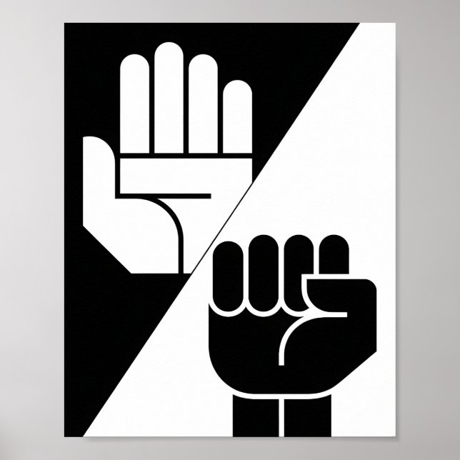 Poster Paper Beats Rock – Minimalist Black & White art (Frente)