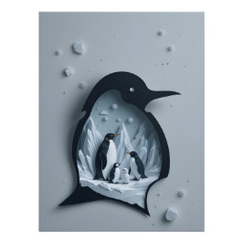 Pôster Papercraft Panorama Antártico