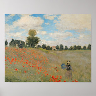 Pôster Papoilas selvagens de Claude Monet  , perto de