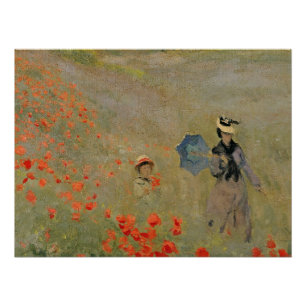 Pôster Papoilas selvagens de Claude Monet  , perto de
