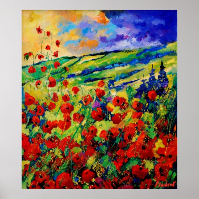 Pôster Papoilas vermelhas 78 (Frente)