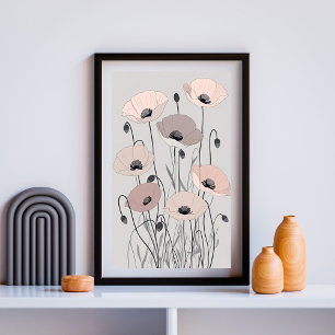 Poster Papoulas Pastel do Prado XXII – Ilustração Floral