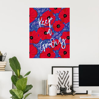 Poster Papoulas Vermelhas Continuam a Crescer Grande Cart