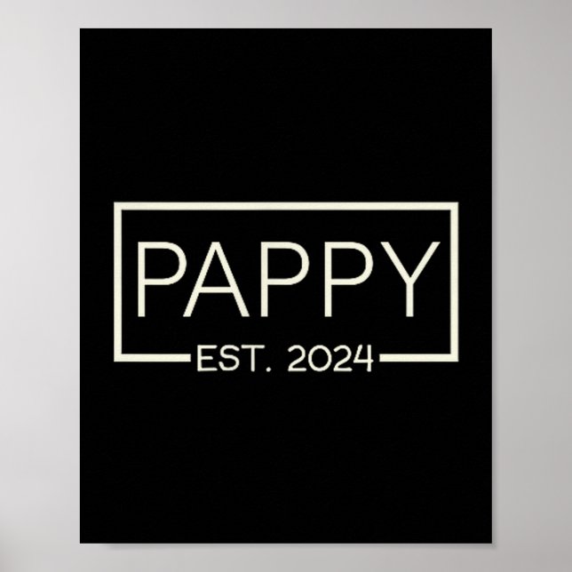 Poster Pappy Est 2024 New Dad Father's Day Men Cket  (Frente)
