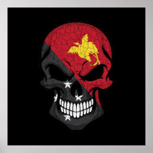 Poster Papua Nova Guiné Sorrindo Sinalizador do Crânio
