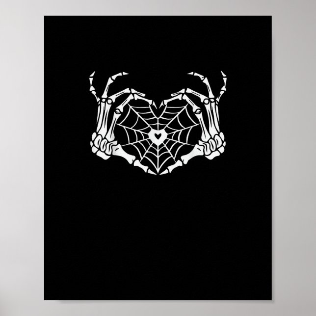 Poster Par Cobweb do Halloween do Skeleton Heart Spiderwe (Frente)