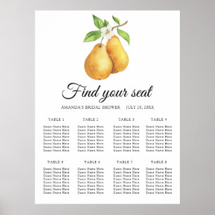 Poster Par de peras em aquarela Gráfico de assentos de ca