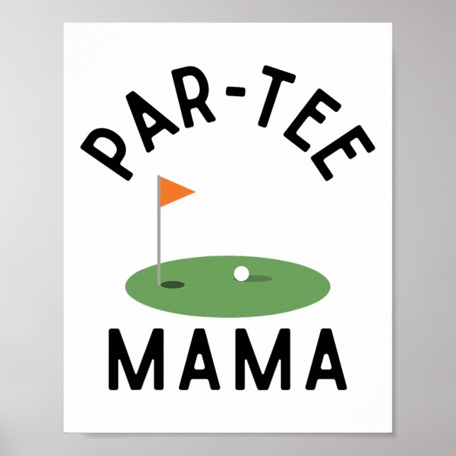 Poster Par Tee Mama Funny Golf Family Match (Frente)