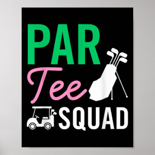 Poster Par Tee Squad, Fama de Jogador de Golfe Engraçado