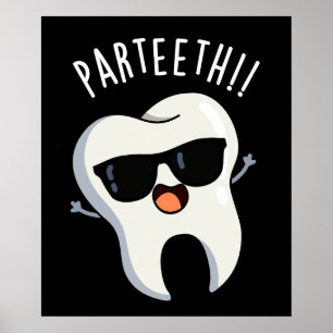 Poster Par-teeth Piadas Dentárias Engraçadas com Fundo Es