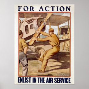 Poster Para a ação recrute no serviço aéreo restaurad