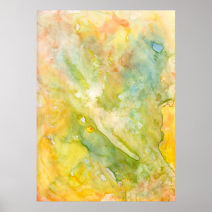 Pôster Para a aguarela Molhado-em-Molhada abstrata clara