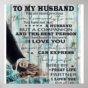 Poster Para a minha letra de marido Bonito Presente Par