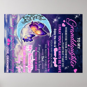Poster Para a minha neta Butterflies Aniversário, Dotada
