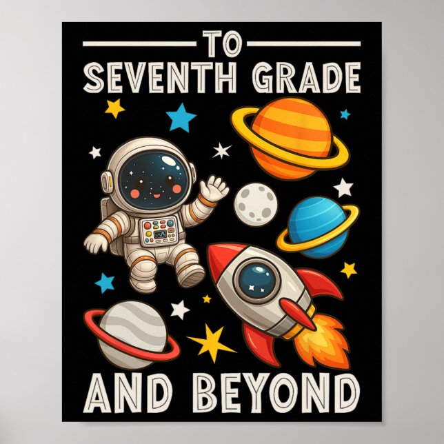 Poster Para a Sétima Série E Além Camiseta Astronauta Div (Frente)