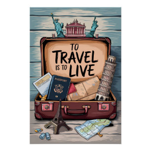 Pôster Para a viagem é viver