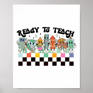 Poster Para Aprender A Vida De Professora Retro Em Groovy
