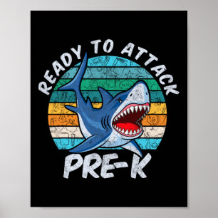 Poster Para Atacar O Tubarão Pré-k No Primeiro Dia Da Pré