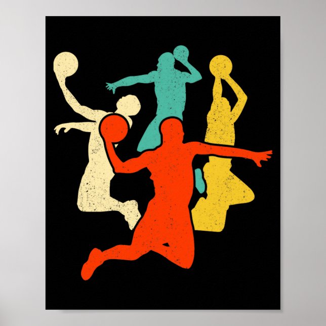 Poster Para Basquete Retro Vintage (Frente)