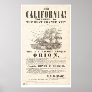 Pôster Para Califórnia... Anúncio "Orion" (1281A)