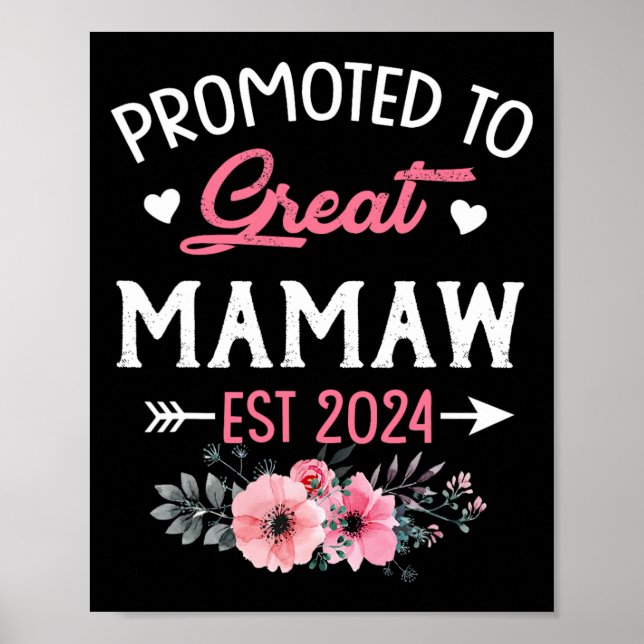 Poster Para Excelente Mamaw Est 2024 Flor (Frente)