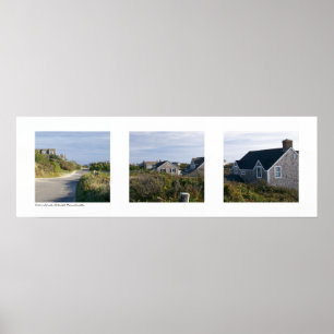 Poster Para fora em Sconset, Nantucket, Triptych de