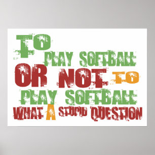Poster Para jogar o softball