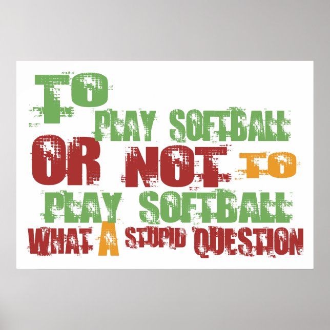 Poster Para Jogar Softball (Frente)
