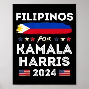 Poster Para Kamala Harris 2024 Filipinas Flag Patriotic