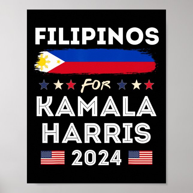 Poster Para Kamala Harris 2024 Filipinas Flag Patriotic (Frente)