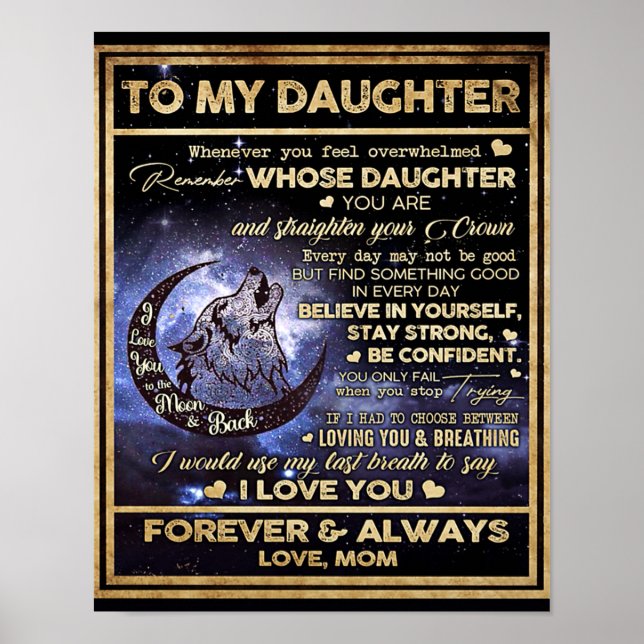 Poster Para Minha Filha Borboletas Presente, Filha Aniver (Frente)