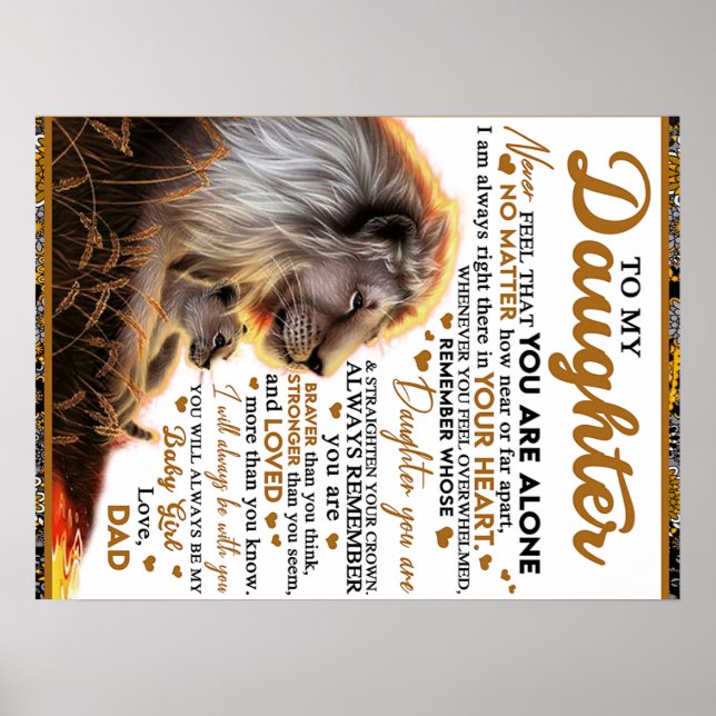 Poster Para Minha Filha, Presente De Aniversário Da Filha (Frente)