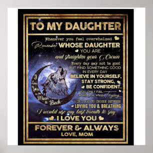 Poster Para Minha Filha Wolf Aniversário Presente, Engraç