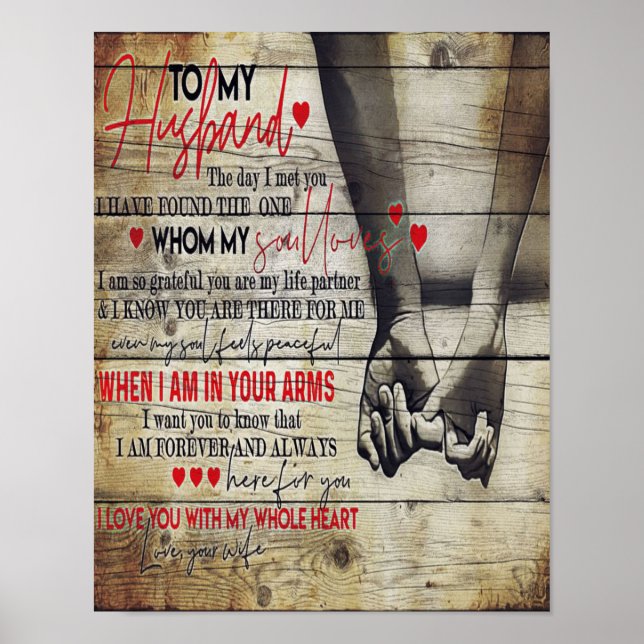 Poster Para Minha Letra Marido, Apaixonar Aspas Presente (Frente)